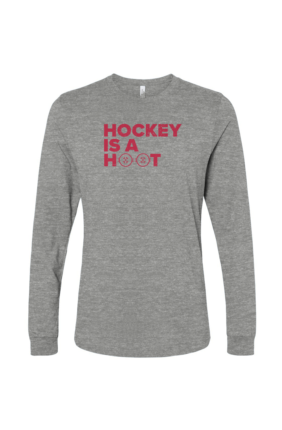 The Benchwarmer Hockey is a Hoot Long Sleeve Grey | Barn Garb Hockey Threads