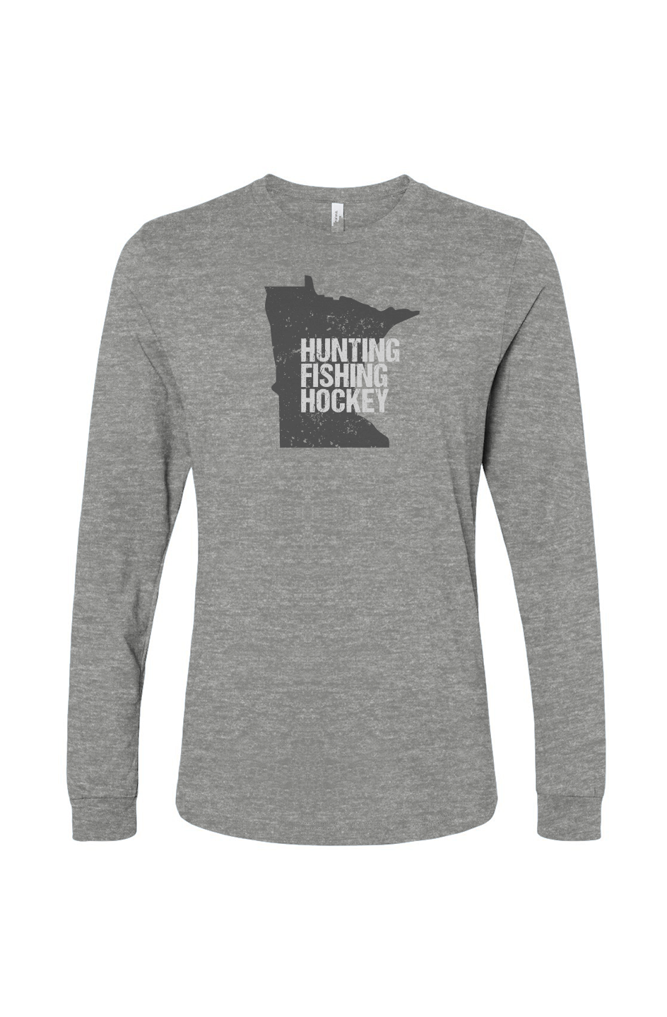 The Benchwarmer Hunting Fishing Hockey Long Sleeve Grey | Barn Garb Hockey Threads