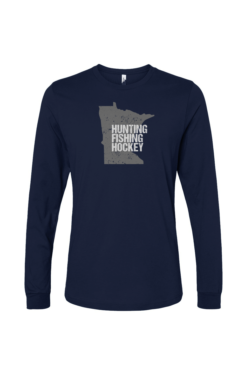 The Benchwarmer Hunting Fishing Hockey Long Sleeve Navy Blue | Barn Garb Hockey Threads