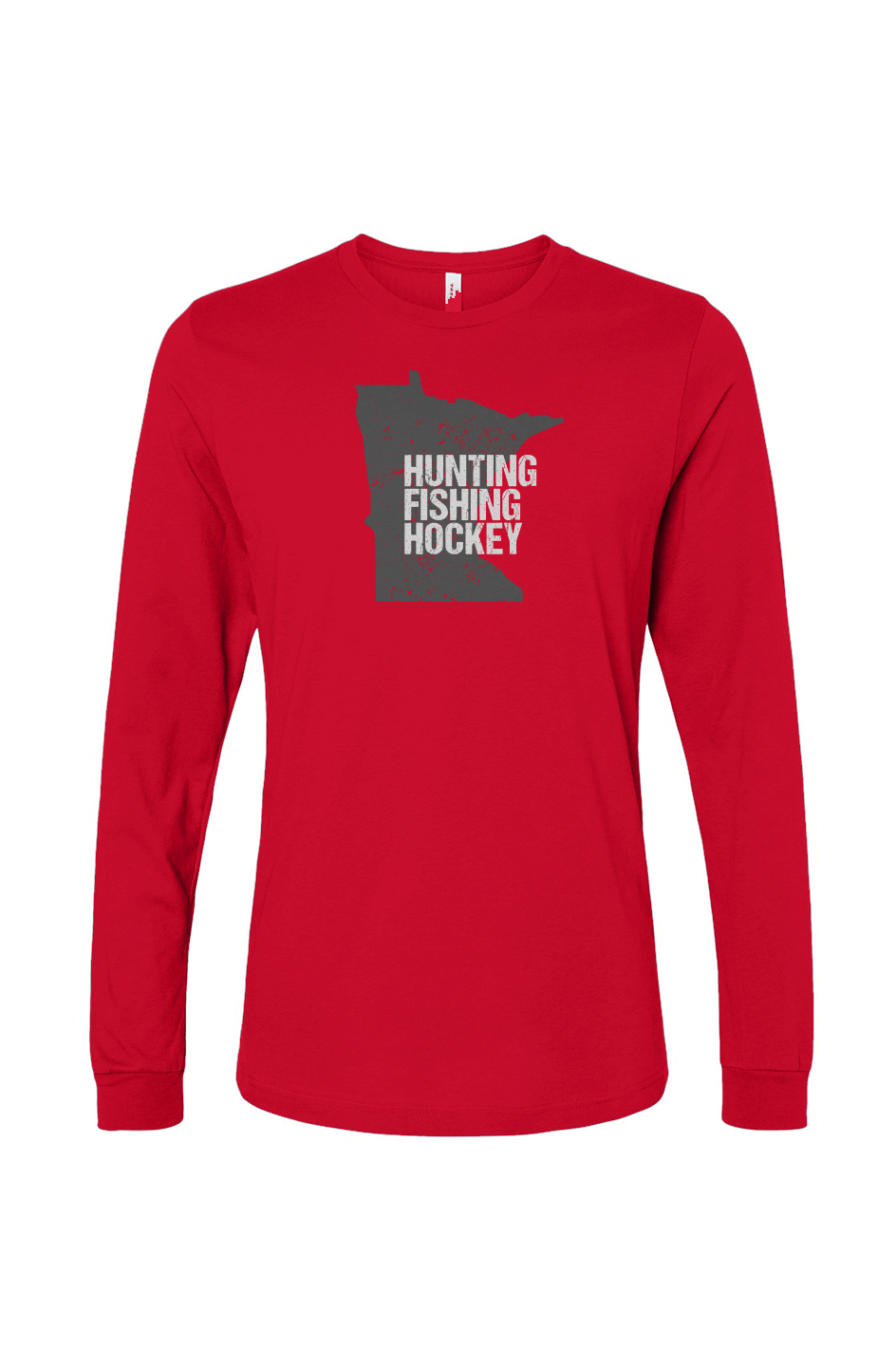 The Benchwarmer Hunting Fishing Hockey Long Sleeve Red | Barn Garb Hockey Threads