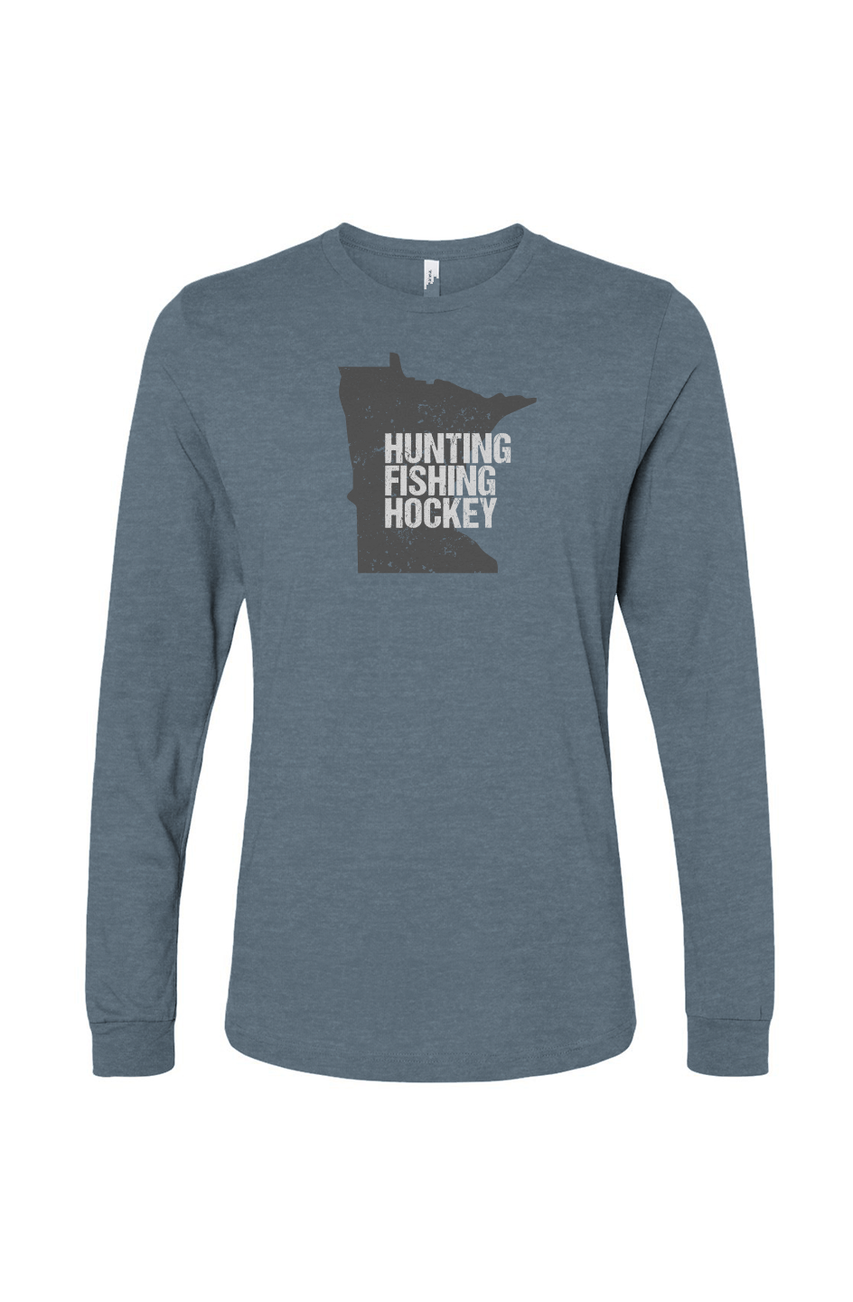 The Benchwarmer Hunting Fishing Hockey Long Sleeve Slate Blue | Barn Garb Hockey Threads