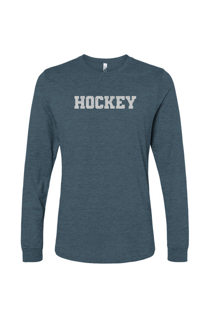 The Benchwarmer Legacy Hockey Long Sleeve Deep Heather Teal| Barn Garb Hockey Threads
