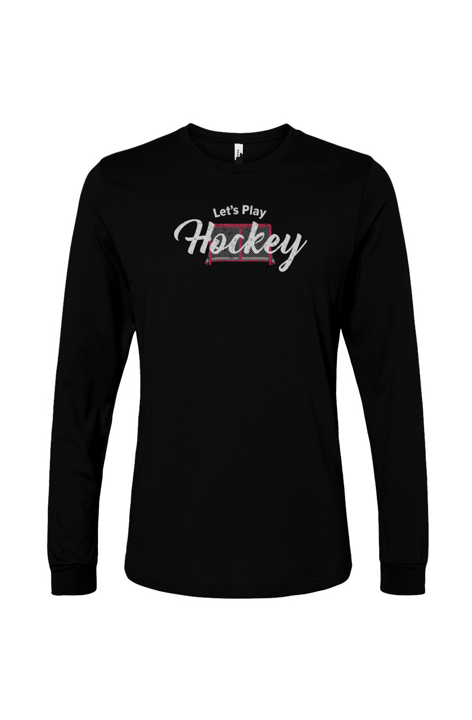 The Benchwarmer Let's Play Hockey Long Sleeve Black | Barn Garb Hockey Threads