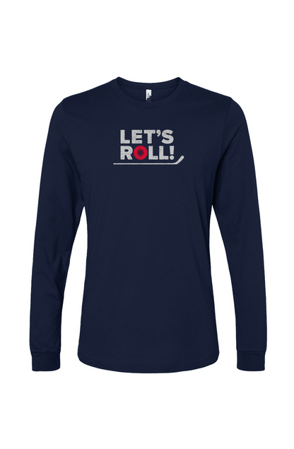 The Benchwarmer Let's Roll Long Sleeve Navy Blue | Barn Garb Hockey Threads