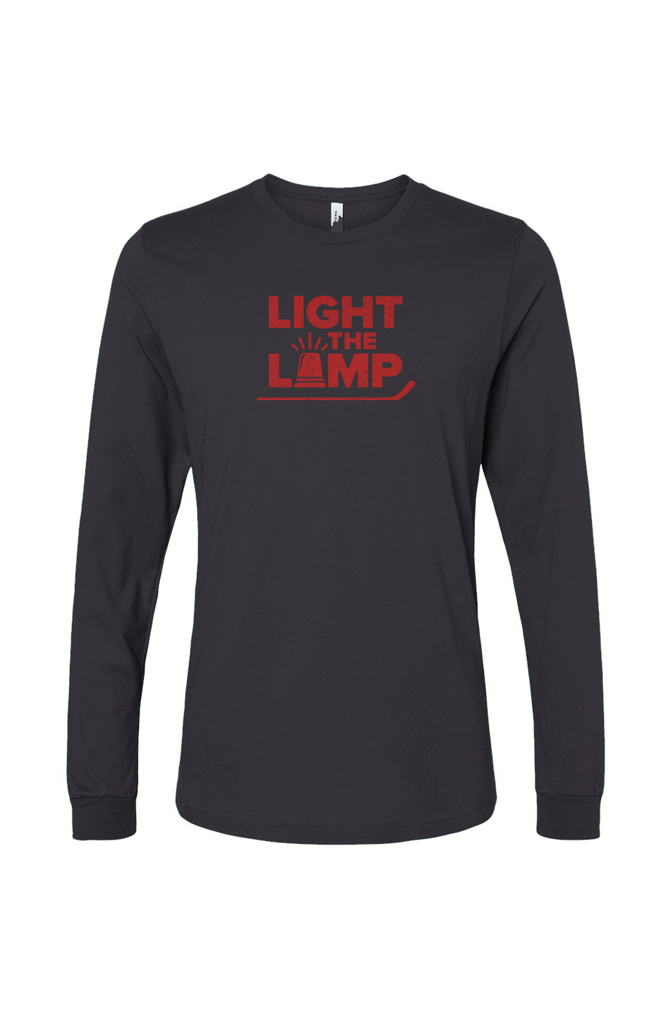 The Benchwarmer Light the Lamp Long Sleeve Charcoal | Barn Garb Hockey Threads