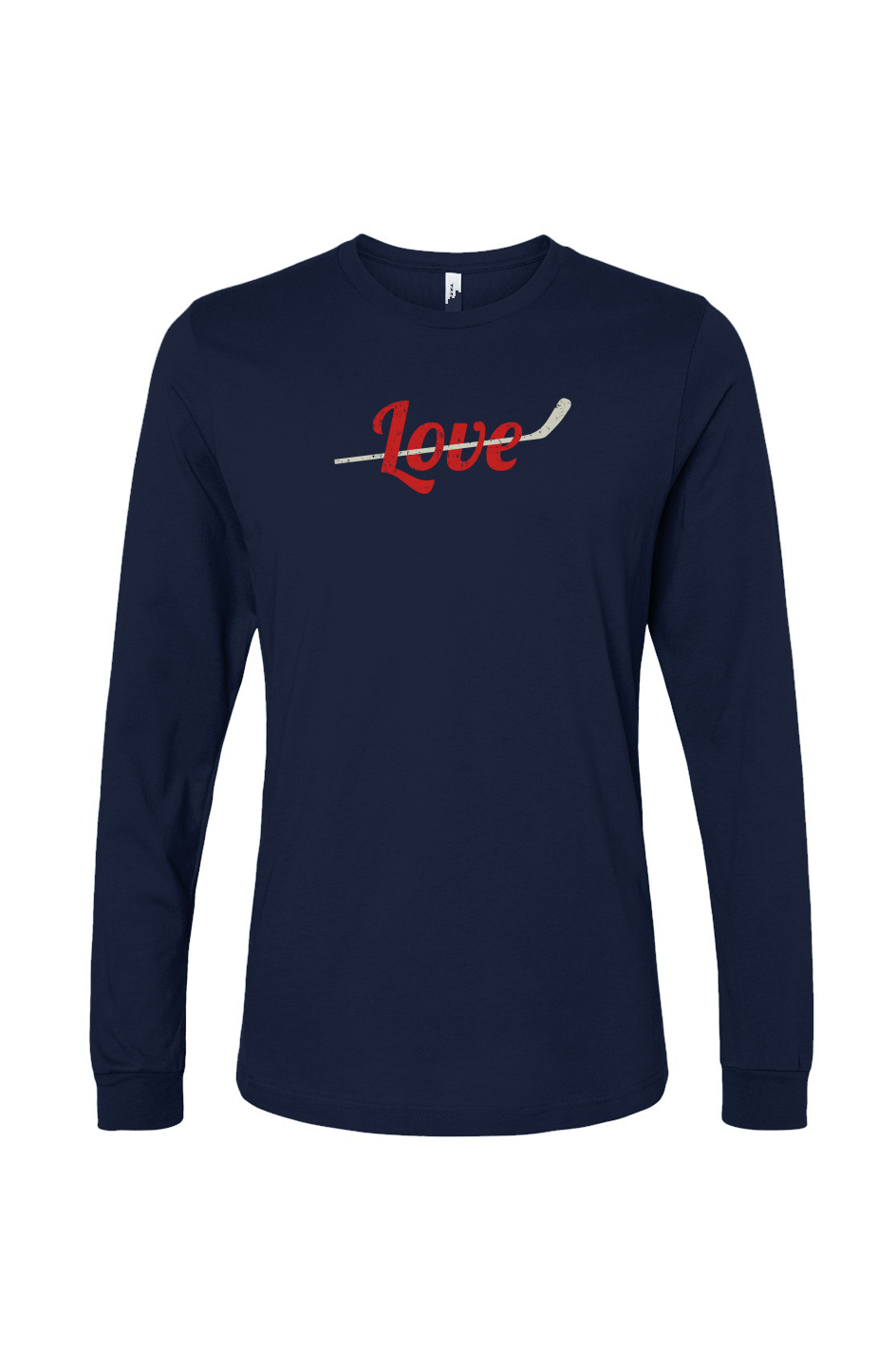 The Benchwarmer Love Stick Long Sleeve Navy Blue | Barn Garb Hockey Threads