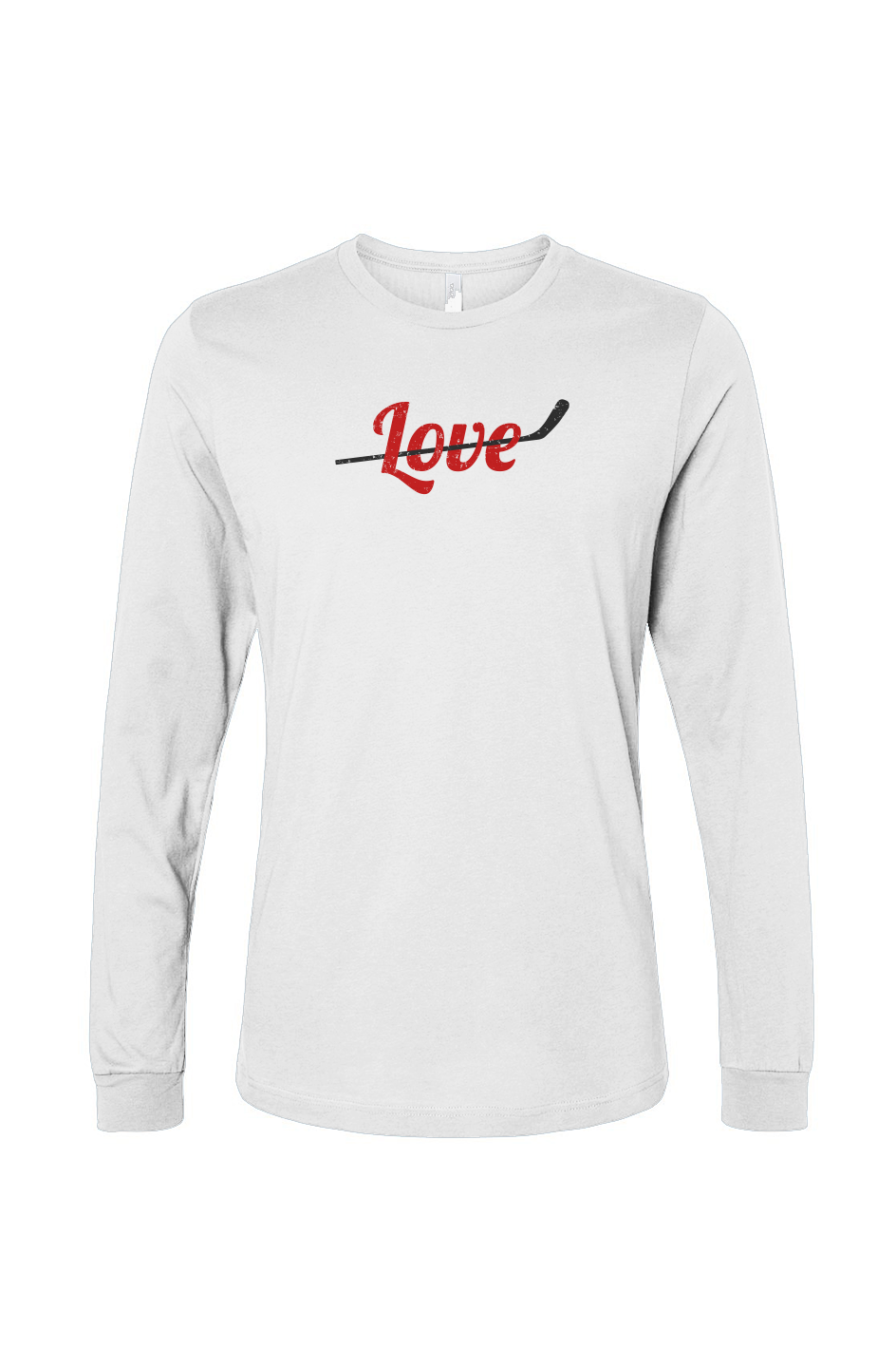 The Benchwarmer Love Stick Long Sleeve White | Barn Garb Hockey Threads