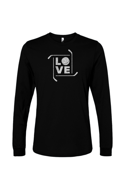The Benchwarmer Love the Game Long Sleeve Black | Barn Garb Hockey Threads