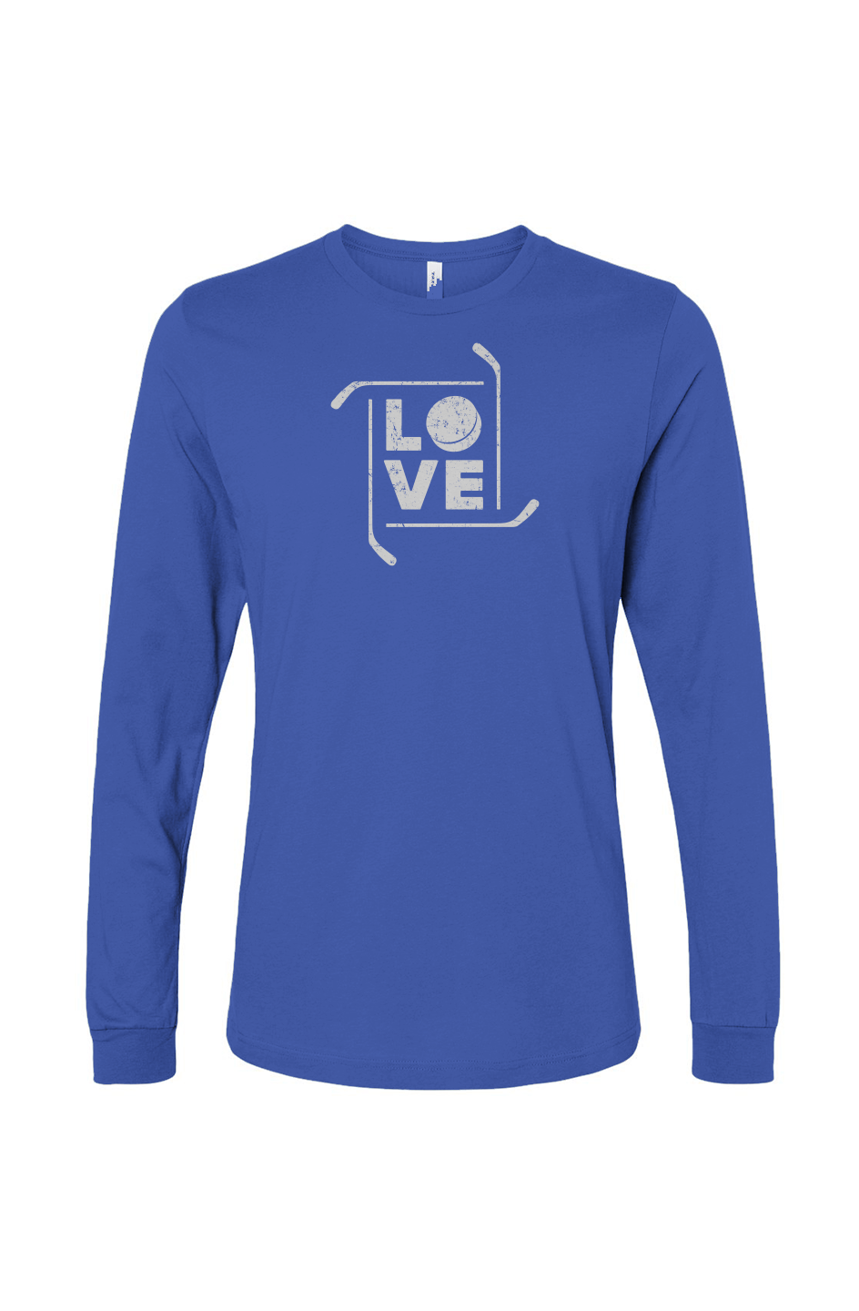 The Benchwarmer Love the Game Long Sleeve Royal Blue | Barn Garb Hockey Threads