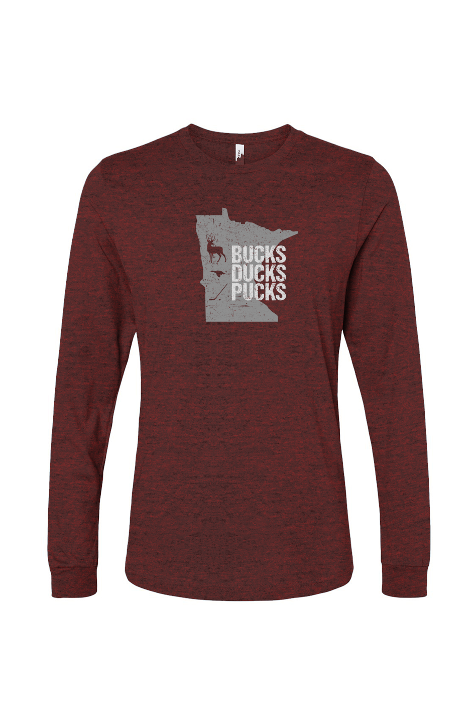 The Benchwarmer Minnesota Hunting Long Sleeve Heather Cardinal | Barn Garb Hockey Threads