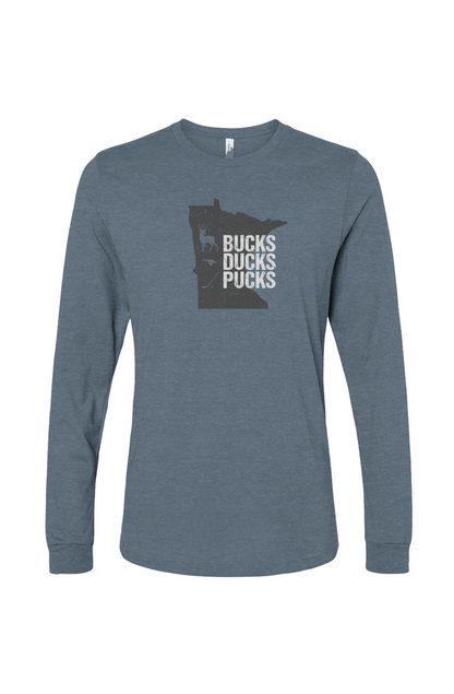 The Benchwarmer Minnesota Hunting Long Sleeve Heather Slate | Barn Garb Hockey Threads