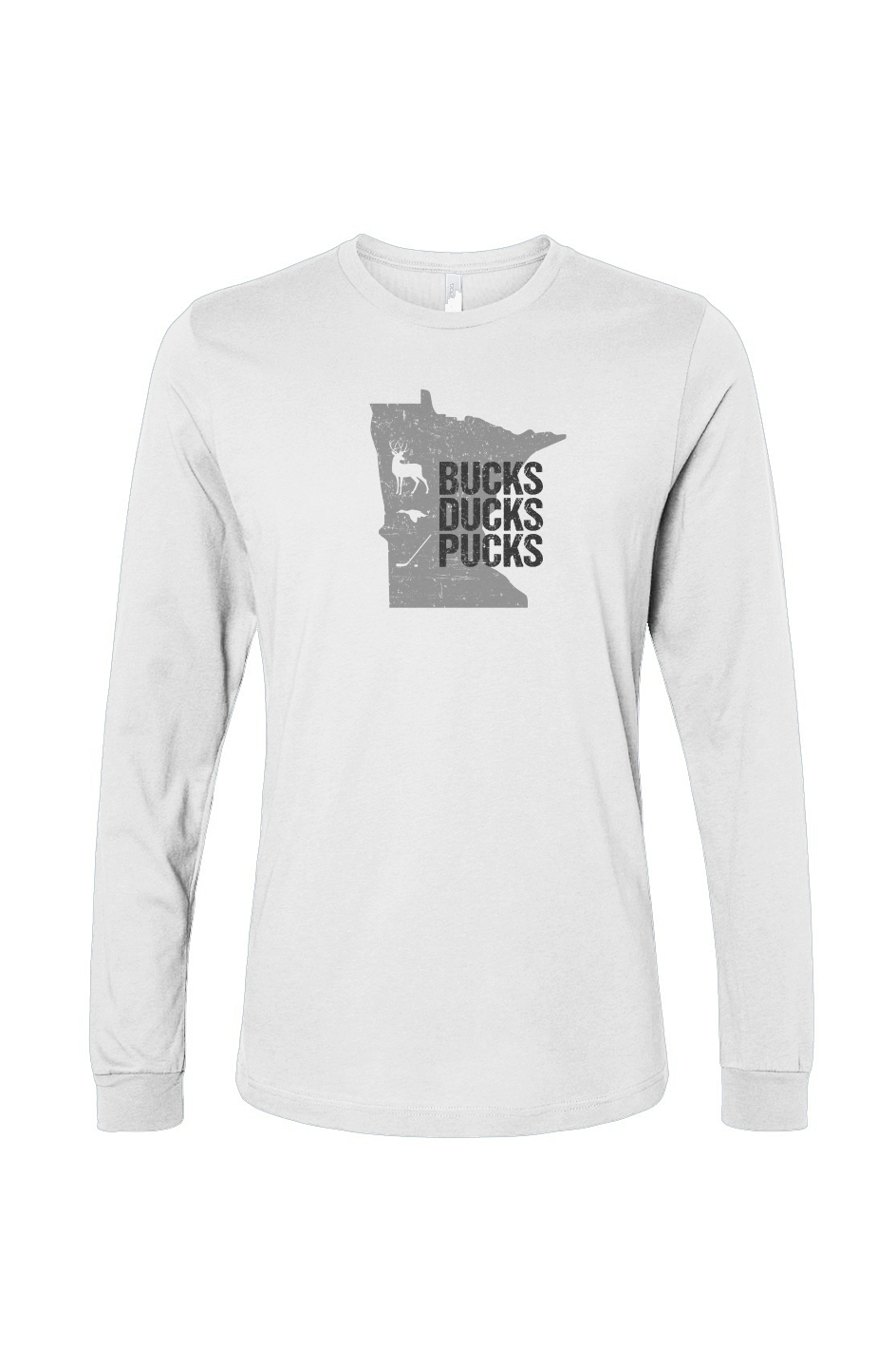 The Benchwarmer Minnesota Hunting Long Sleeve White | Barn Garb Hockey Threads