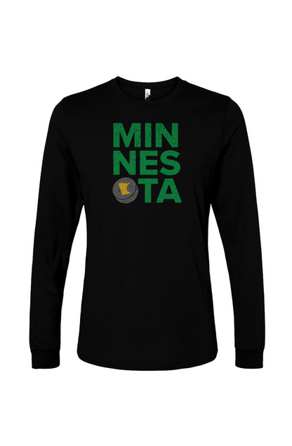 The Benchwarmer Minnesota Puck Long Sleeve Black | Barn Garb Hockey Threads
