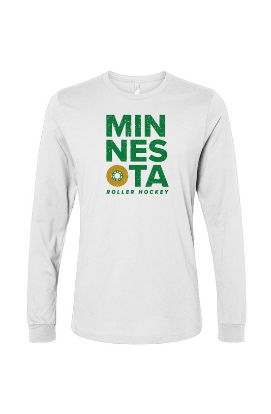 The Benchwarmer Minnesota Roller Long Sleeve White | Barn Garb Hockey Threads