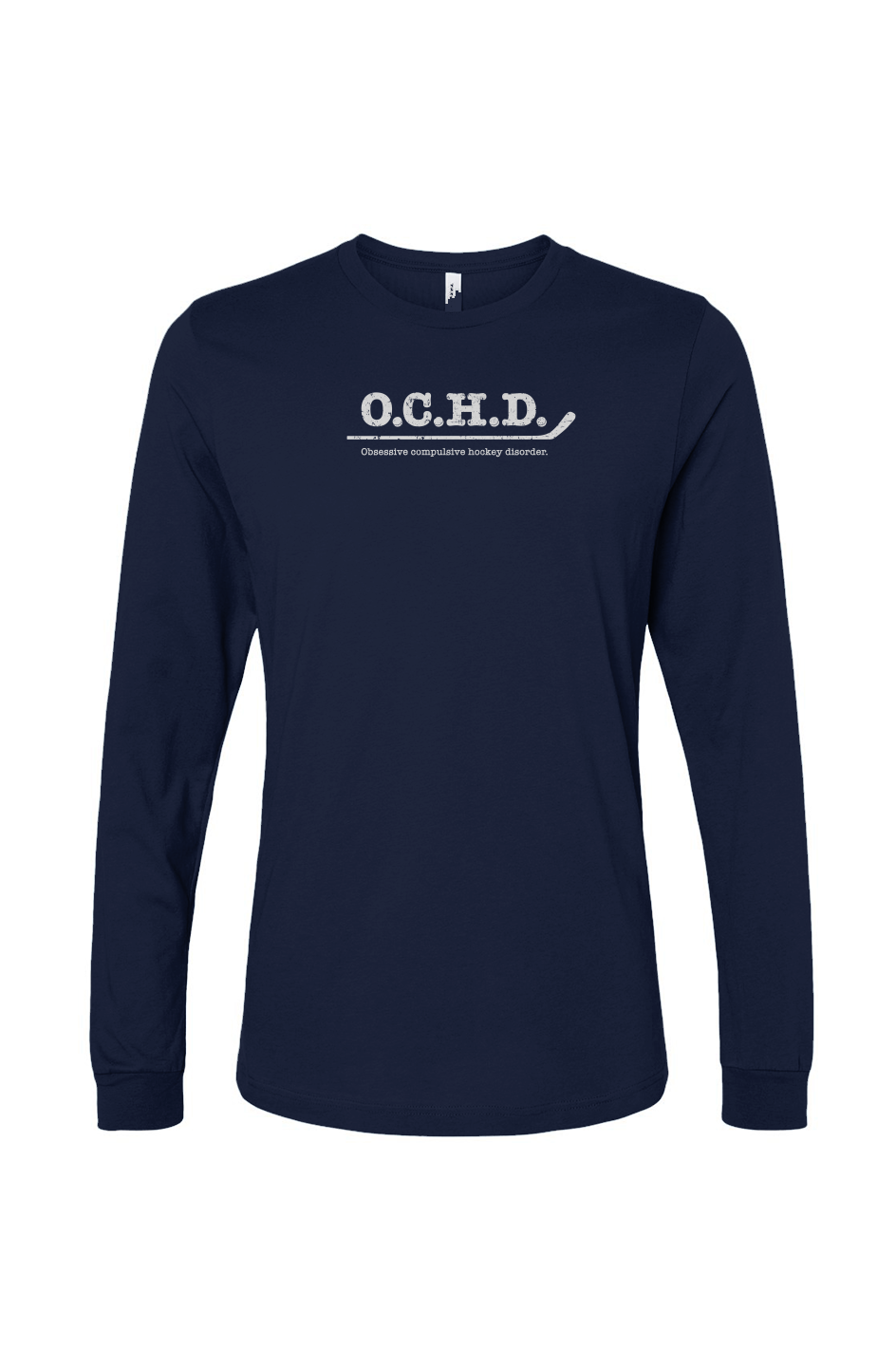 The Benchwarmer O.C.H.D. Long Sleeve Navy Blue | Barn Garb Hockey Threads