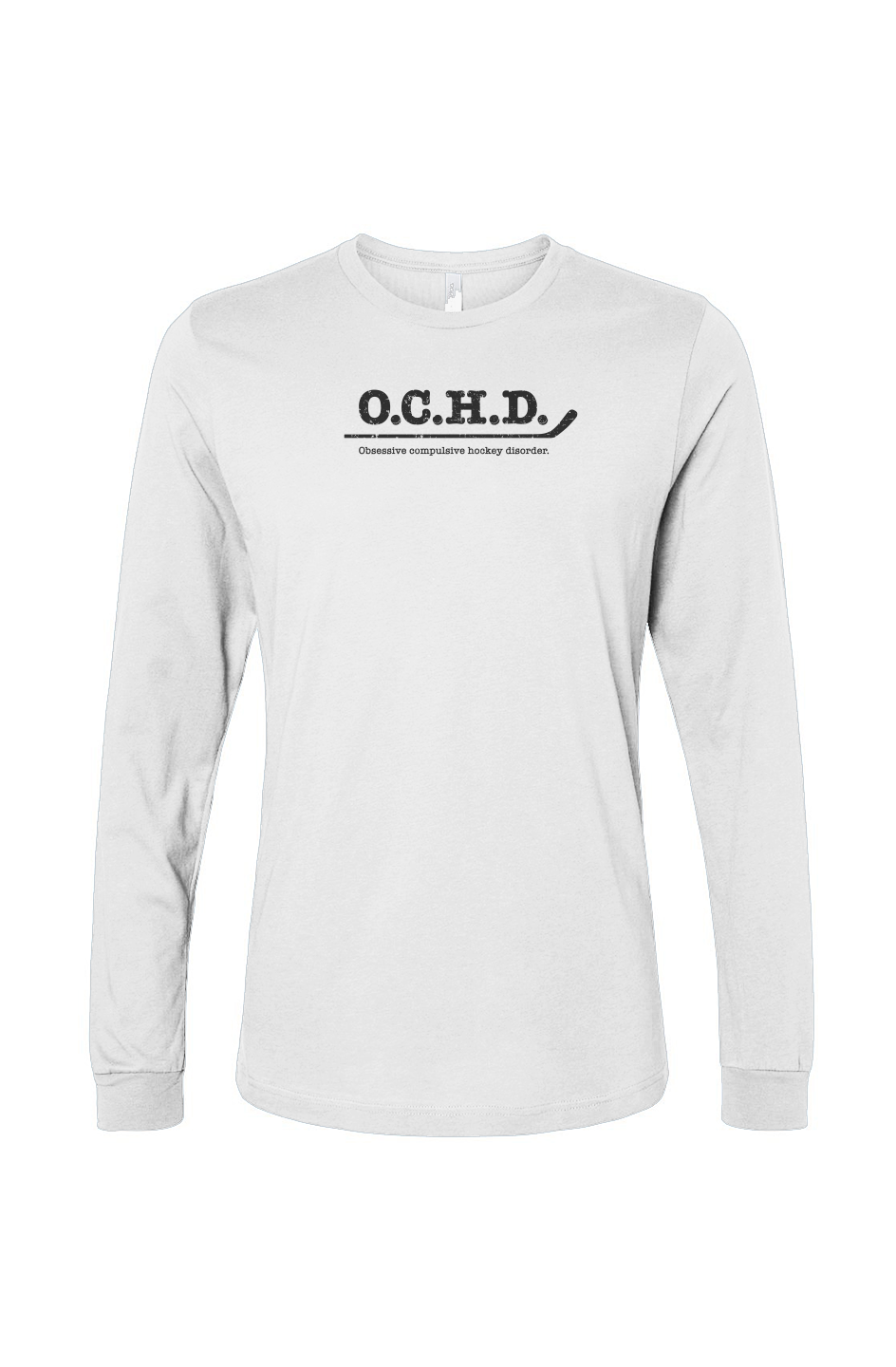 The Benchwarmer O.C.H.D. Long Sleeve White | Barn Garb Hockey Threads