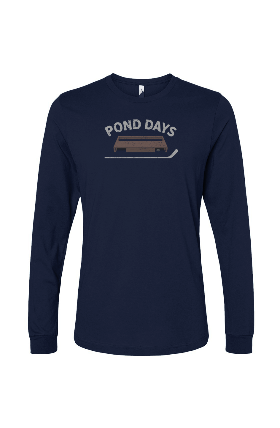 The Benchwarmer Pond Days Long Sleeve Navy Blue | Barn Garb Hockey Threads
