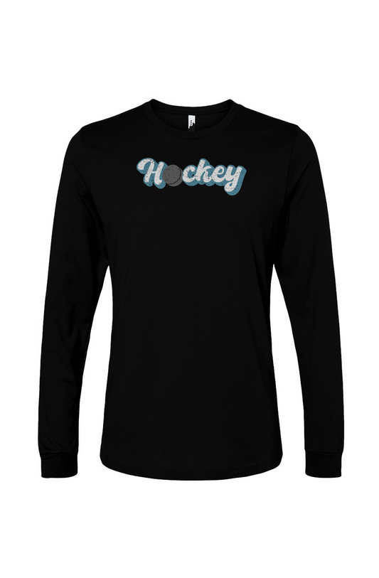 The Benchwarmer Puckin' Script Long Sleeve Black | Barn Garb Hockey Threads
