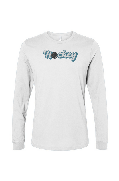 The Benchwarmer Puckin' Script Long Sleeve White | Barn Garb Hockey Threads