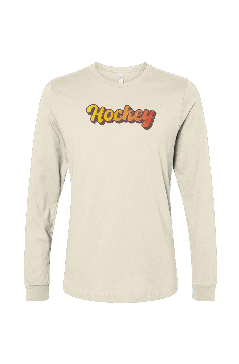 The Benchwarmer Retro Hockey Long Sleeve Natural | Barn Garb Hockey Threads