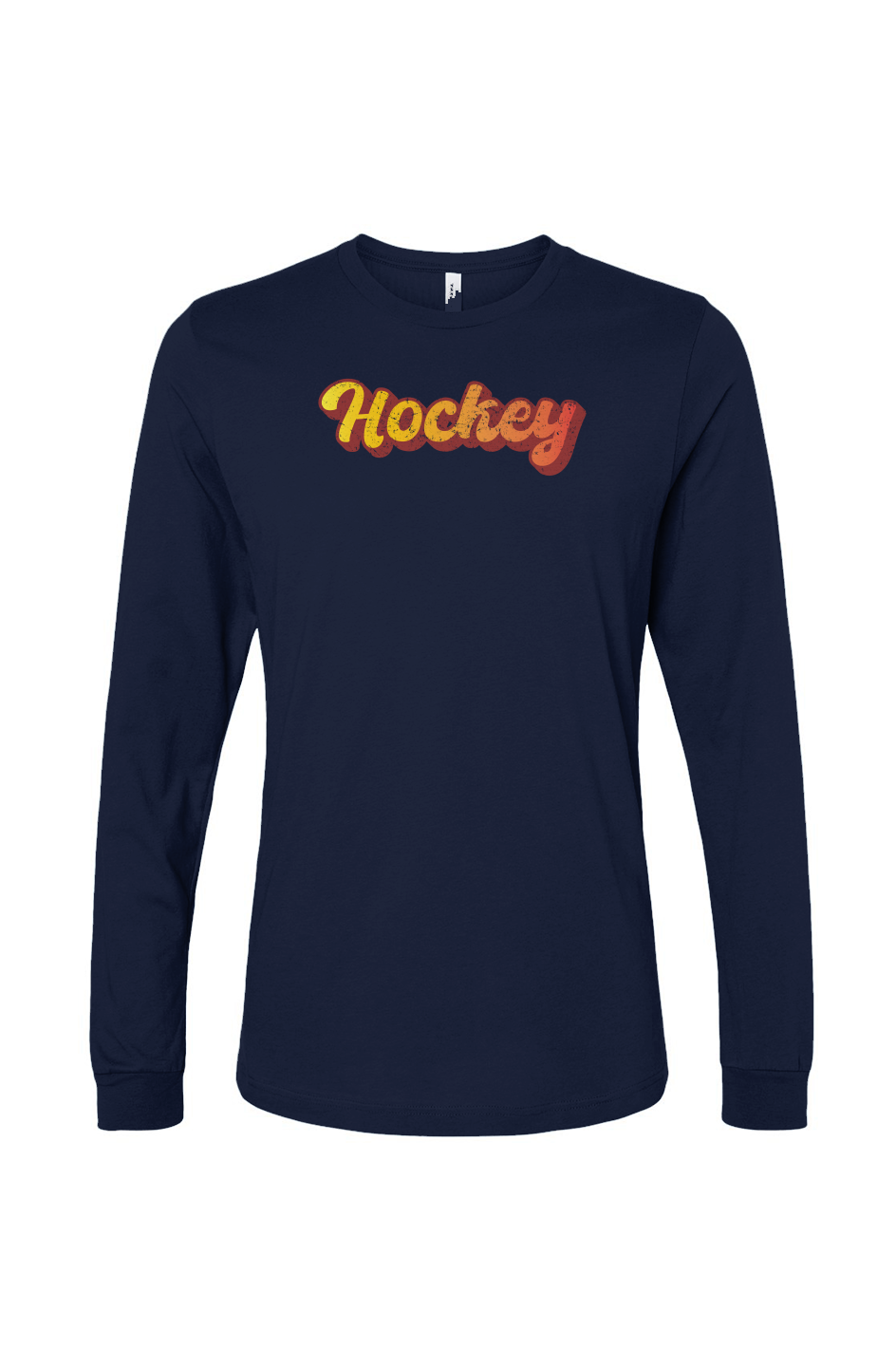 The Benchwarmer Retro Hockey Long Sleeve Navy Blue | Barn Garb Hockey Threads