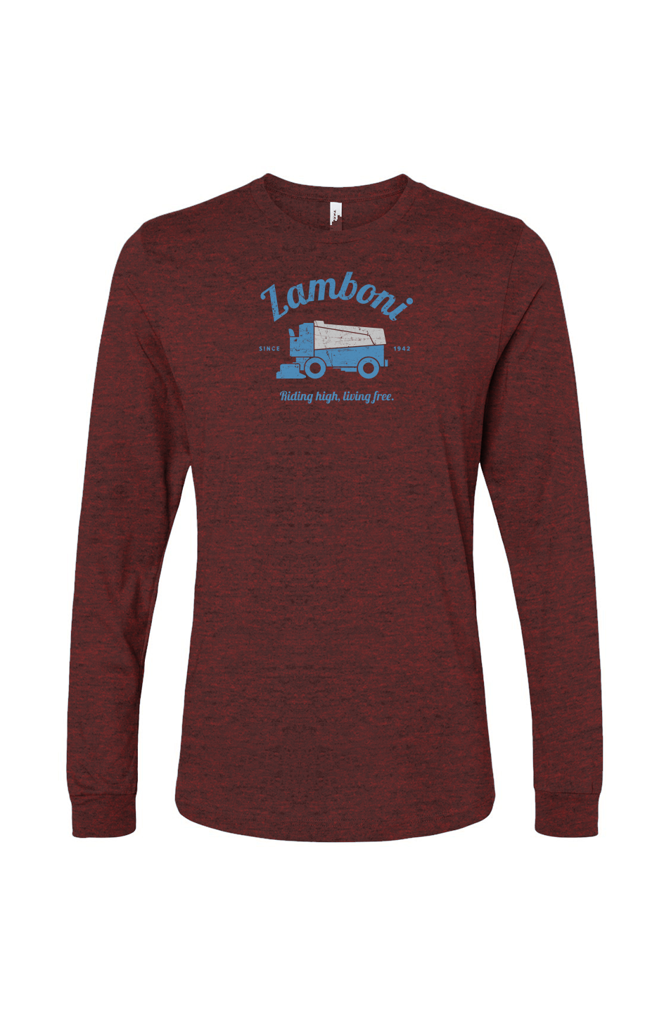 The Benchwarmer Riding High Living Free Long Sleeve Heather Cardinal | Barn Garb Hockey Threads