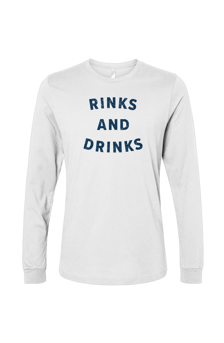 The Benchwarmer Rinks and Drinks Long Sleeve White | Barn Garb Hockey Threads