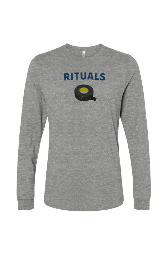 The Benchwarmer Rituals Black Tape Long Sleeve Grey | Barn Garb Hockey Threads