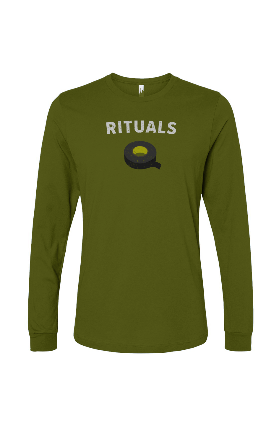 The Benchwarmer Rituals Black Tape Long Sleeve Military Green | Barn Garb Hockey Threads
