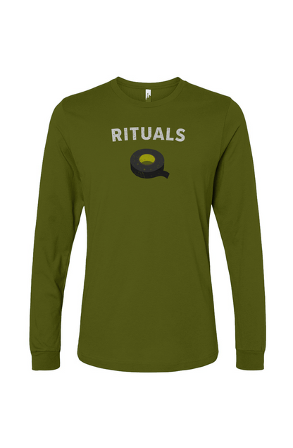 The Benchwarmer Rituals Black Tape Long Sleeve Military Green | Barn Garb Hockey Threads