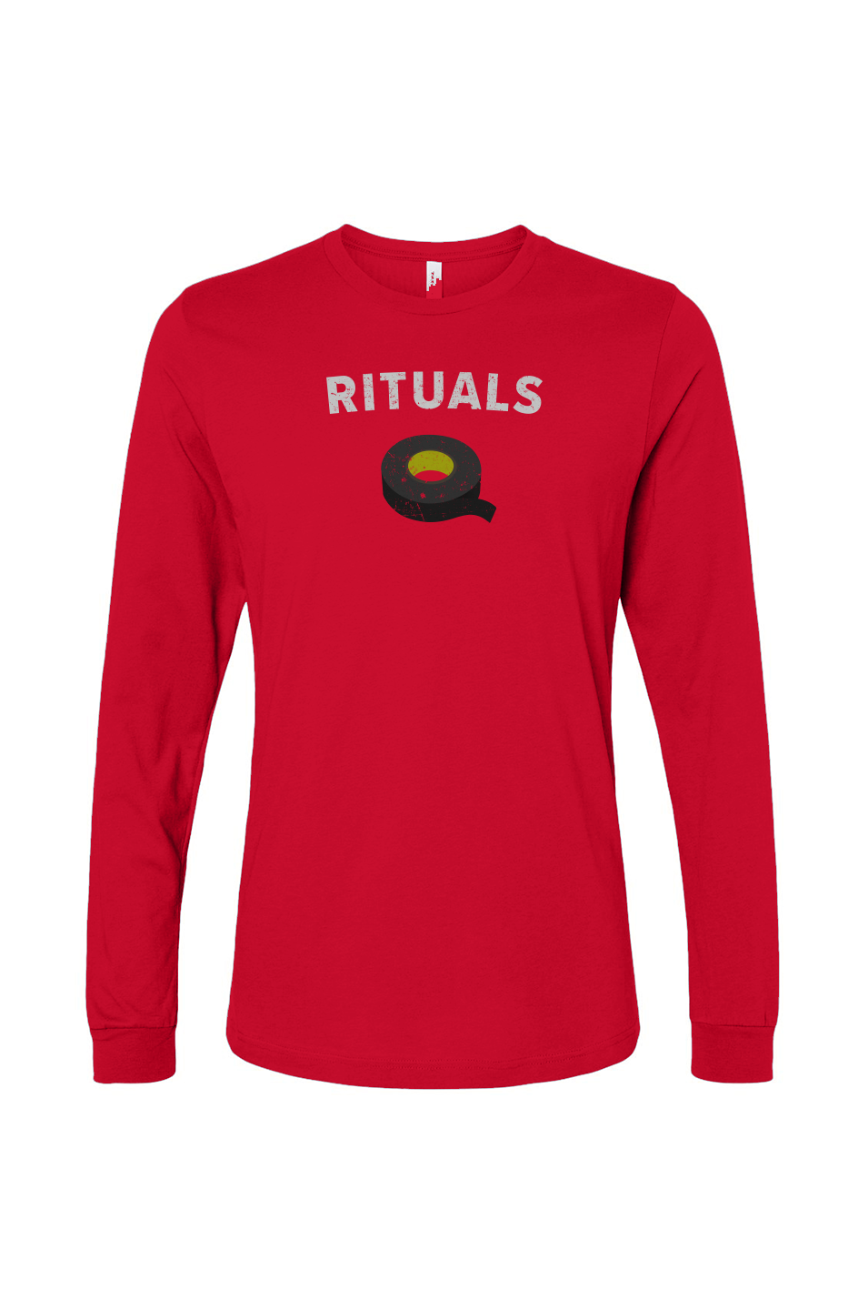 The Benchwarmer Rituals Black Tape Long Sleeve Red | Barn Garb Hockey Threads