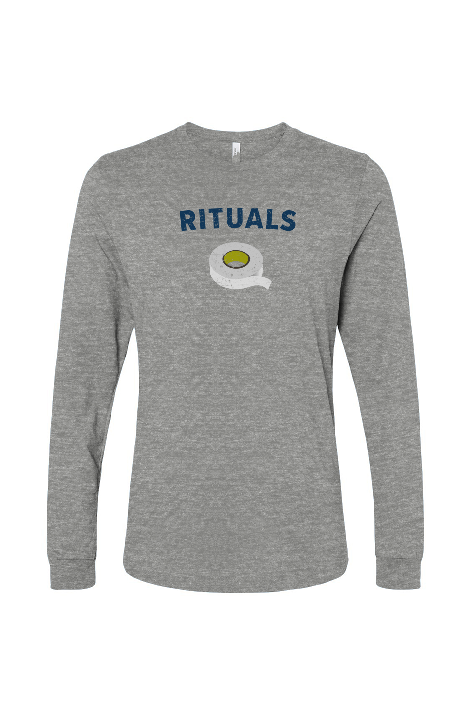 The Benchwarmer Rituals White Tape Long Sleeve Grey | Barn Garb Hockey Threads