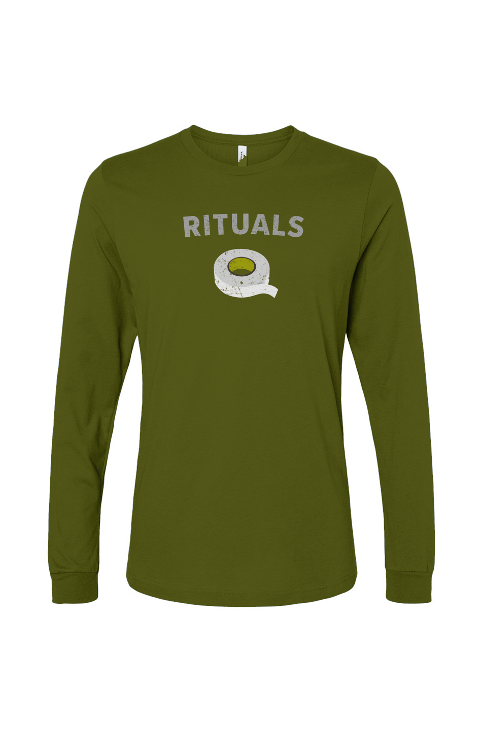 The Benchwarmer Rituals White Tape Long Sleeve Military Green | Barn Garb Hockey Threads