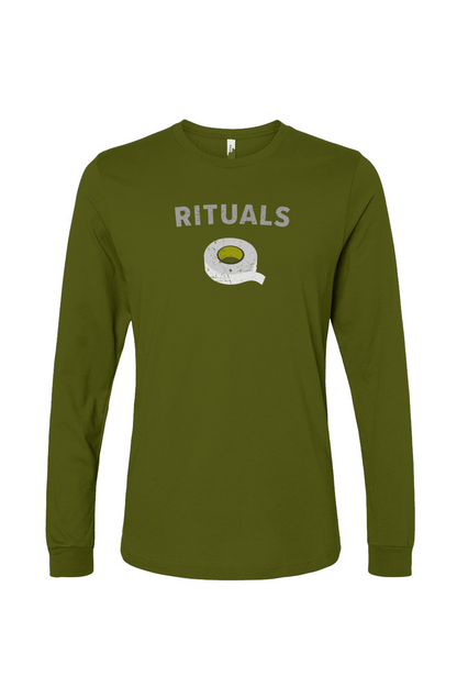 The Benchwarmer Rituals White Tape Long Sleeve Military Green | Barn Garb Hockey Threads