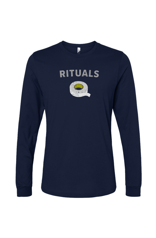 The Benchwarmer Rituals White Tape Long Sleeve Navy Blue | Barn Garb Hockey Threads