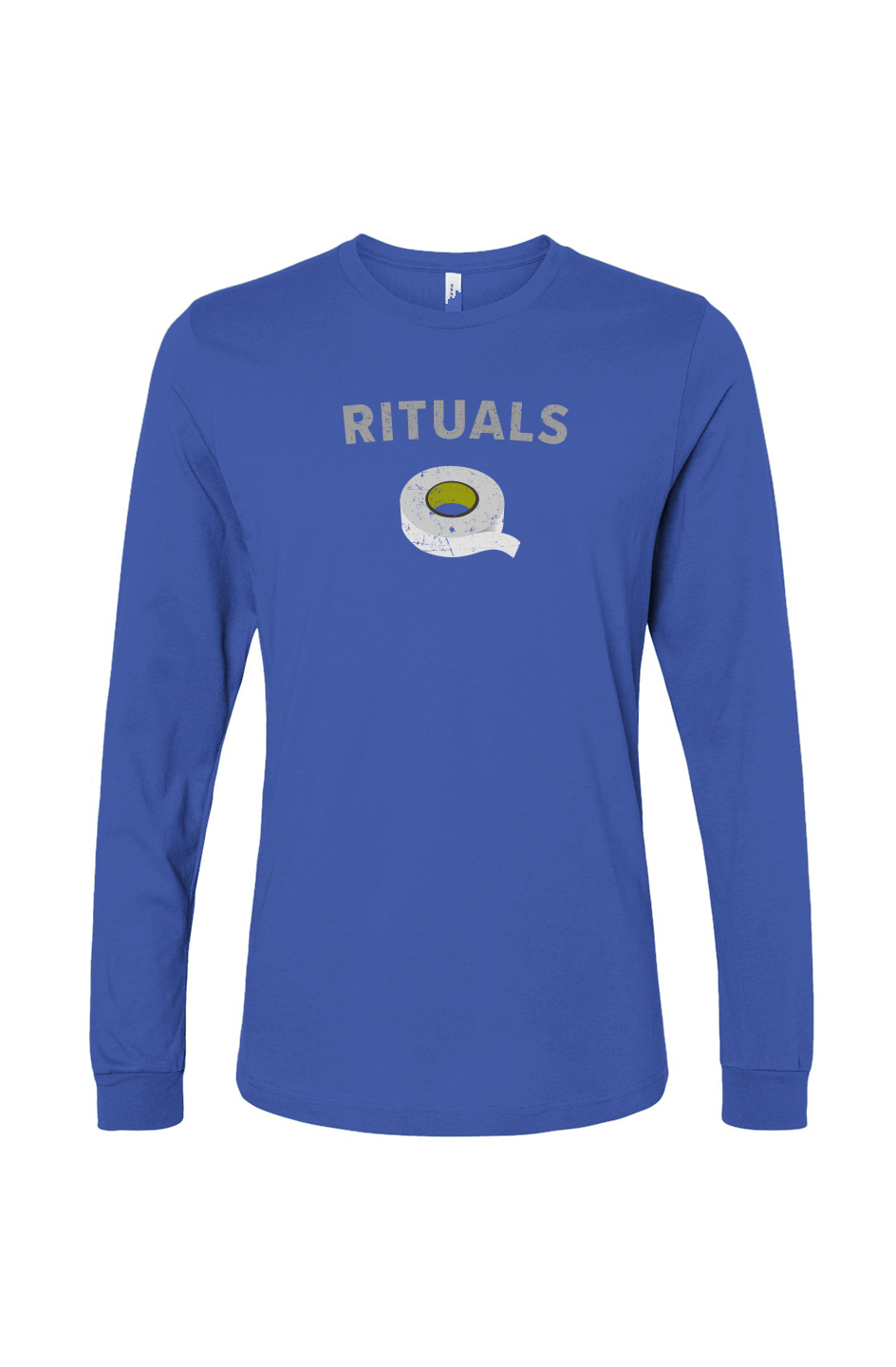 The Benchwarmer Rituals White Tape Long Sleeve Royal Blue | Barn Garb Hockey Threads
