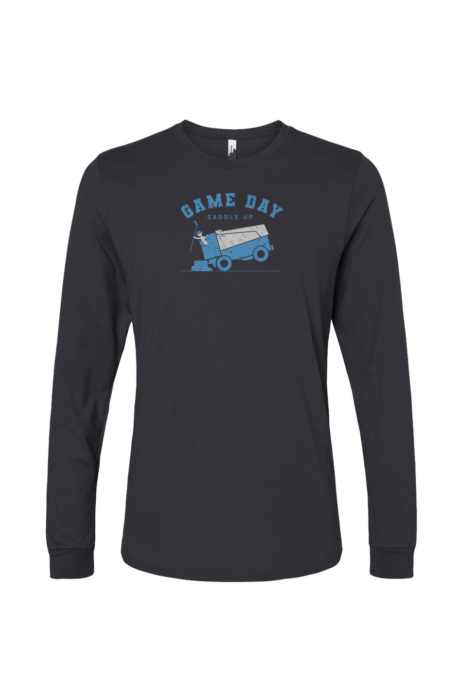 The Benchwarmer Saddle Up Long Sleeve Charcoal | Barn Garb Hockey Threads