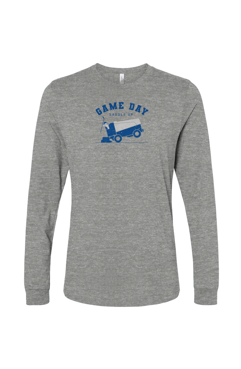The Benchwarmer Saddle Up Long Sleeve Grey | Barn Garb Hockey Threads
