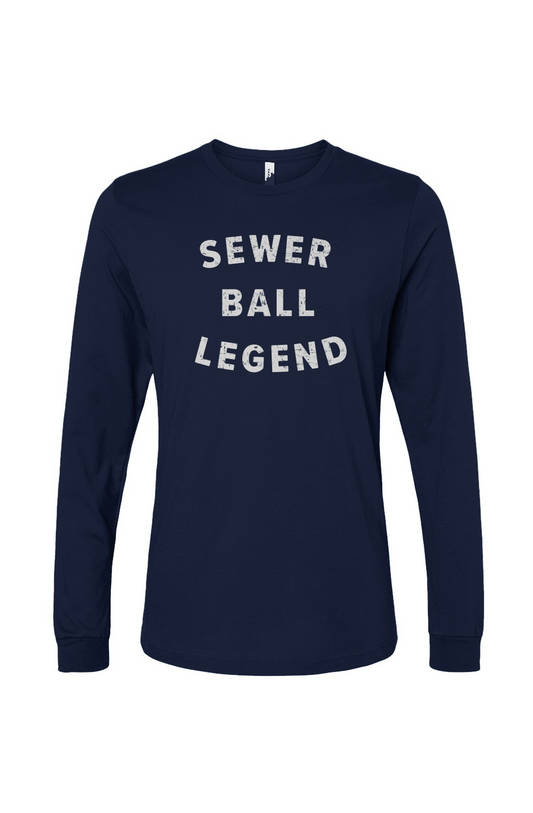 The Benchwarmer Sewer Ball Legend Long Sleeve Navy Blue | Barn Garb Hockey Threads