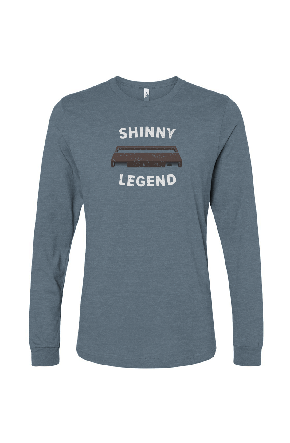 The Benchwarmer Shinny Legend Goal Long Sleeve Heather Slate | Barn Garb Hockey Threads