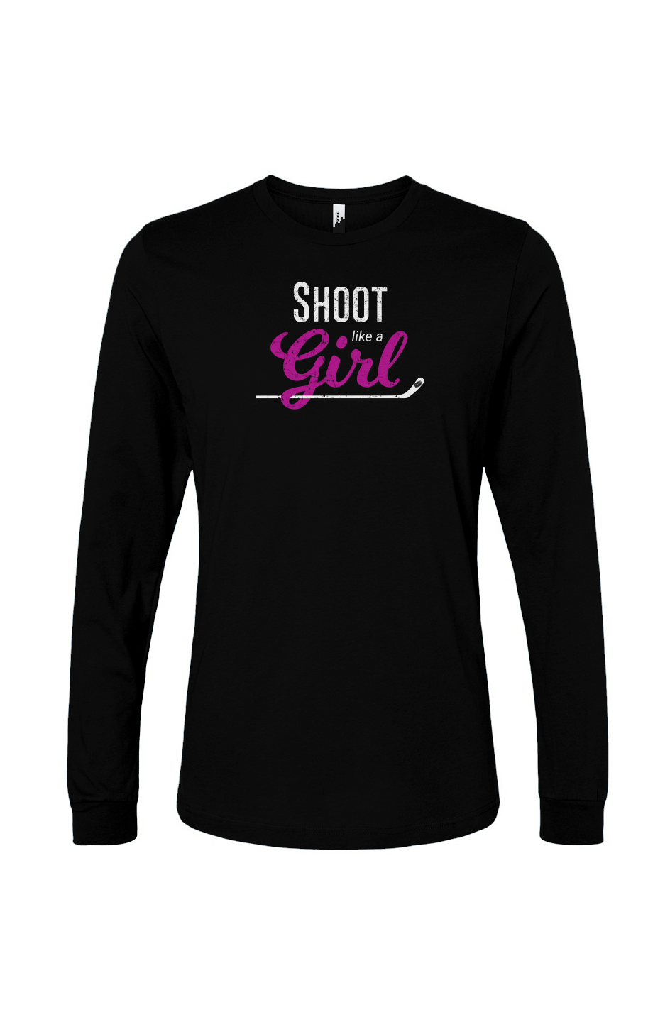 The Benchwarmer Shoot Like A Girl Long Sleeve Black | Barn Garb Hockey Threads