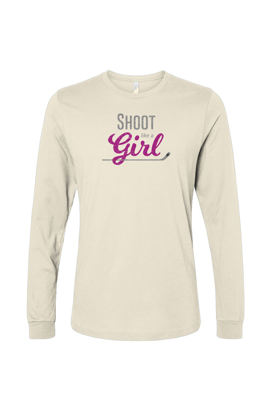 The Benchwarmer Shoot Like A Girl Long Sleeve Natural | Barn Garb Hockey Threads