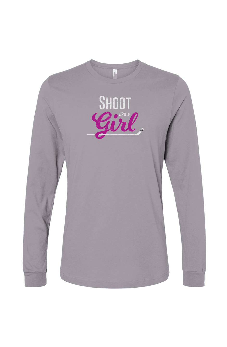 The Benchwarmer Shoot Like A Girl Long Sleeve Storm | Barn Garb Hockey Threads