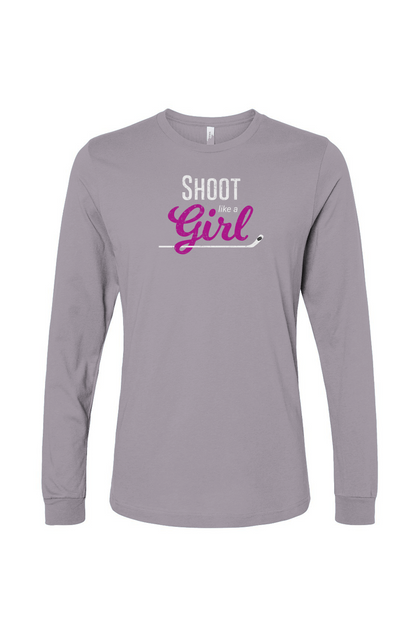 The Benchwarmer Shoot Like A Girl Long Sleeve Storm | Barn Garb Hockey Threads