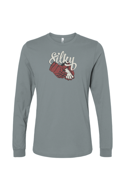The Benchwarmer Silky Long Sleeve Blue Storm | Barn Garb Hockey Threads