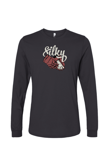 The Benchwarmer Silky Long Sleeve Charcoal | Barn Garb Hockey Threads