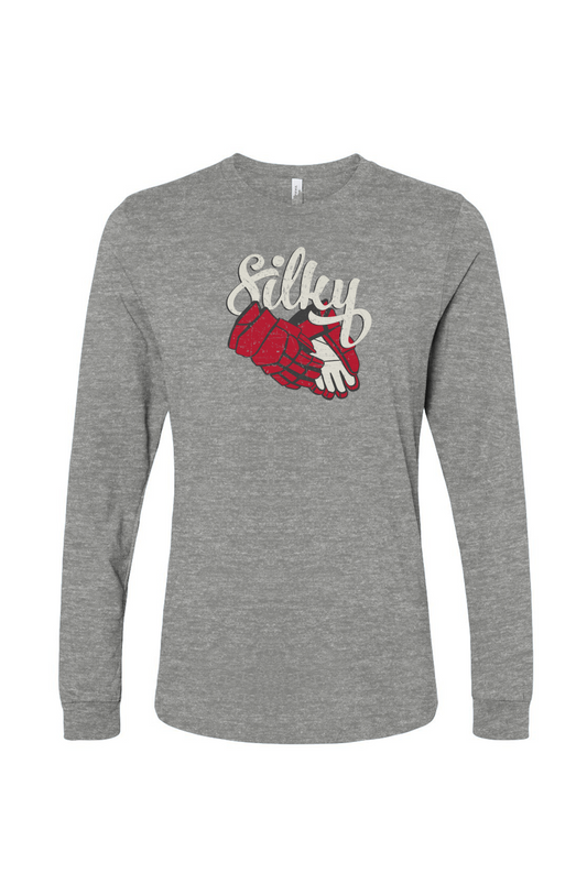 The Benchwarmer Silky Long Sleeve Grey | Barn Garb Hockey Threads