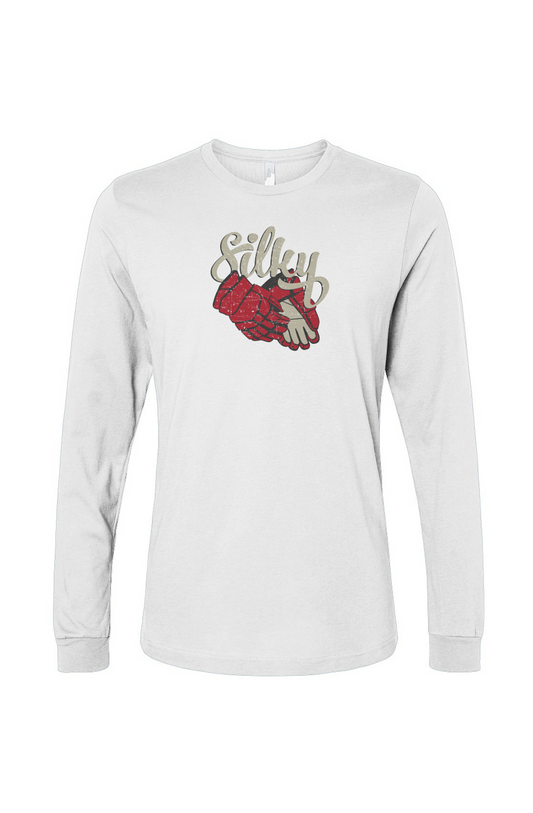 The Benchwarmer Silky Long Sleeve White | Barn Garb Hockey Threads