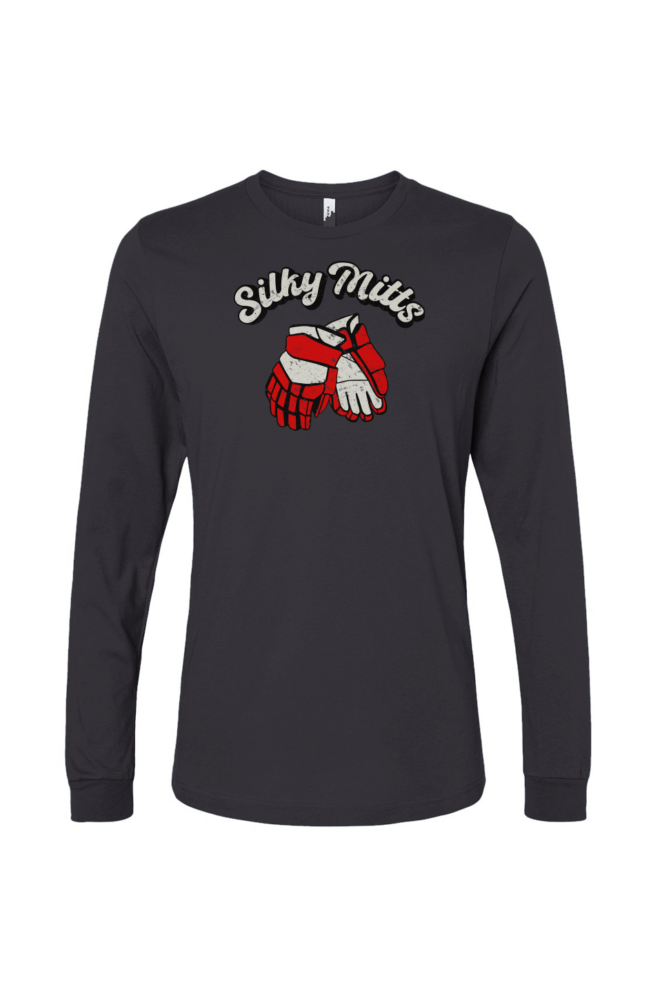 The Benchwarmer Silky Mitts Long Sleeve Charcoal | Barn Garb Hockey Threads
