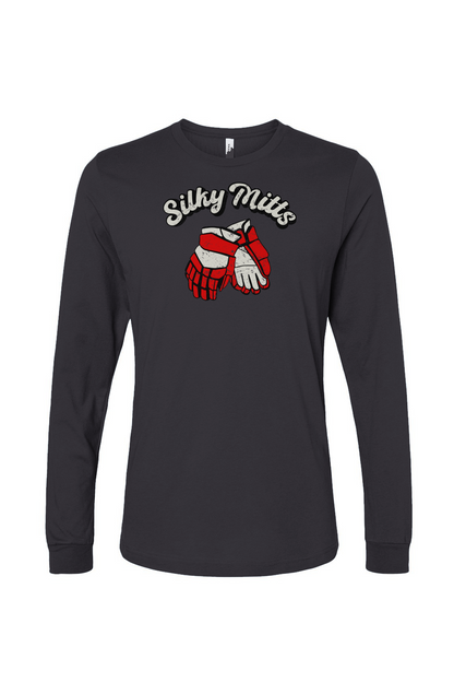 The Benchwarmer Silky Mitts Long Sleeve Charcoal | Barn Garb Hockey Threads
